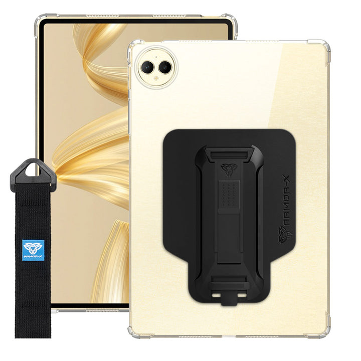 ARMOR-X Huawei MatePad Pro 12.2 (2024) MRO-W00 / MRO-W10 shockproof case, impact protection cover with hand strap and kick stand. One-handed design for your workplace.