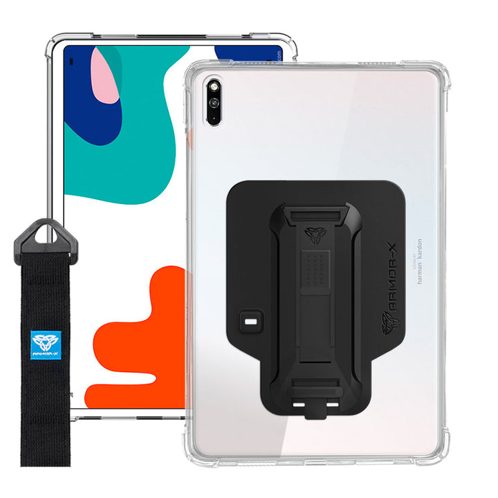 ZXS-HW-MTP_BAH3 | Huawei MatePad 10.4 BAH3-W09 / BAH3-AL00 | 4 corner protection case w/ hand strap kick stand & X-mount