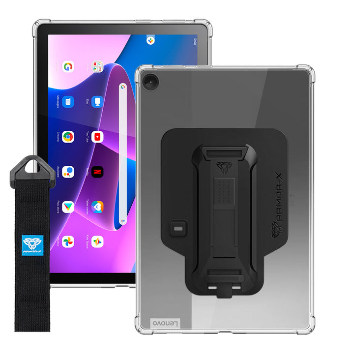 ZXS-LN-M10-V3 | Lenovo Tab M10 ( Gen3 ) TB328 | 4 corner protection case w/ hand strap kick stand & X-mount