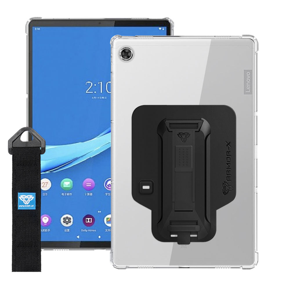 ZXS-LN-M10PL | Lenovo Tab M10 Plus TB-X606 | 4 corner protection case w/ hand strap kick stand & X-mount