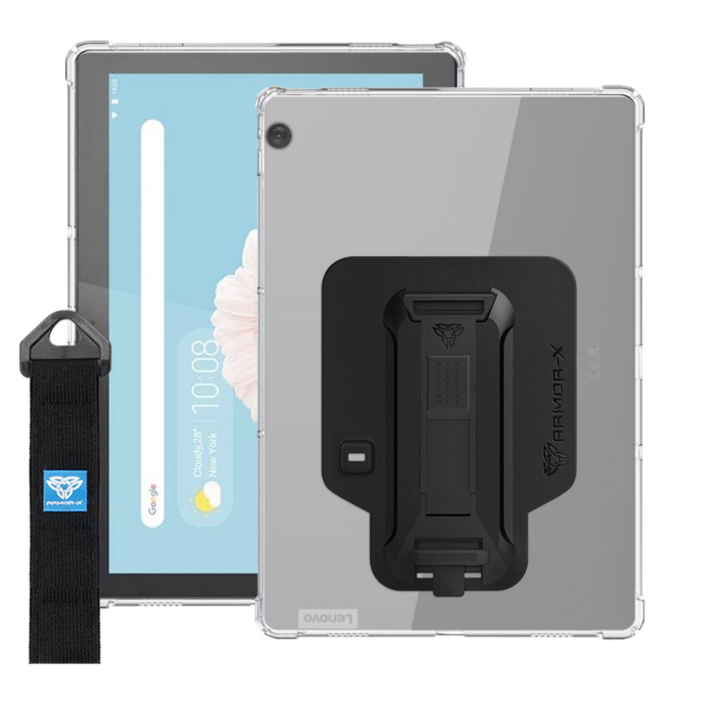 ZXS-LN-M10REL | Lenovo Tab M10 FHD REL (TB-X605LC / TB-X605FC) | 4 corner protection case w/ hand strap kick stand & X-mount