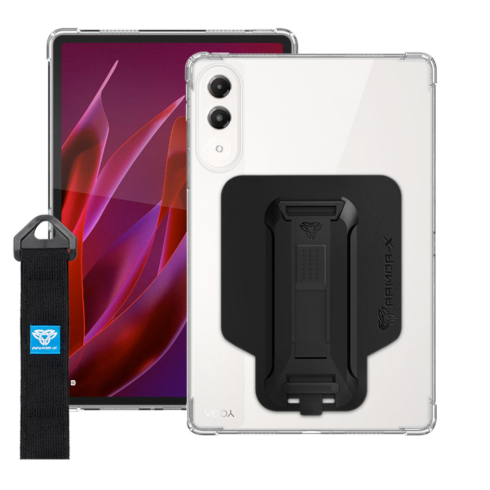 ARMOR-X Lenovo Yoga Tab ( 11.1" TB710 ) shockproof case, impact protection cover with hand strap and kick stand. One-handed design for your workplace.