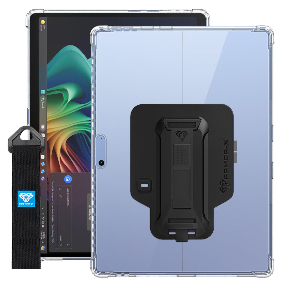 ZXS-MS-SFPR9 | Microsoft Surface Pro 13-inch Copilot+ PC | 4 corner protection case w/ hand strap kick stand & X-mount
