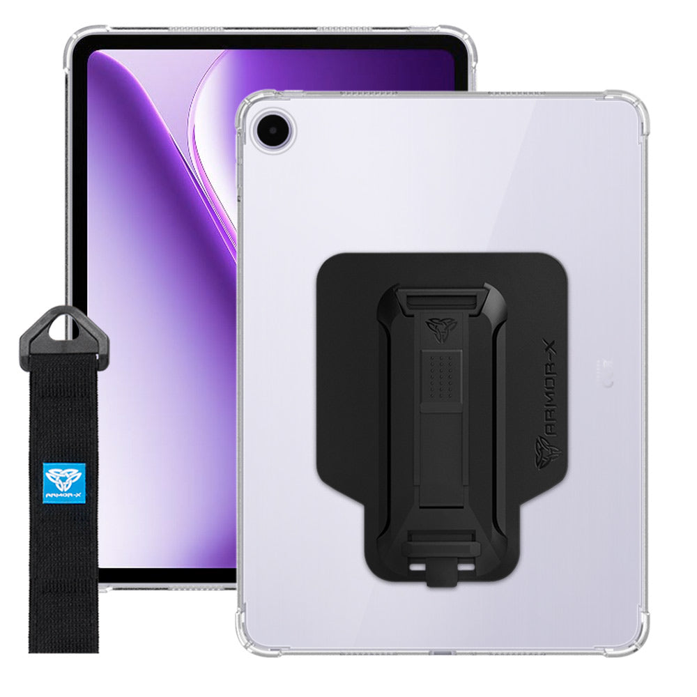 ARMOR-X OnePlus Pad Go 2 shockproof case, impact protection cover with hand strap and kick stand. One-handed design for your workplace.