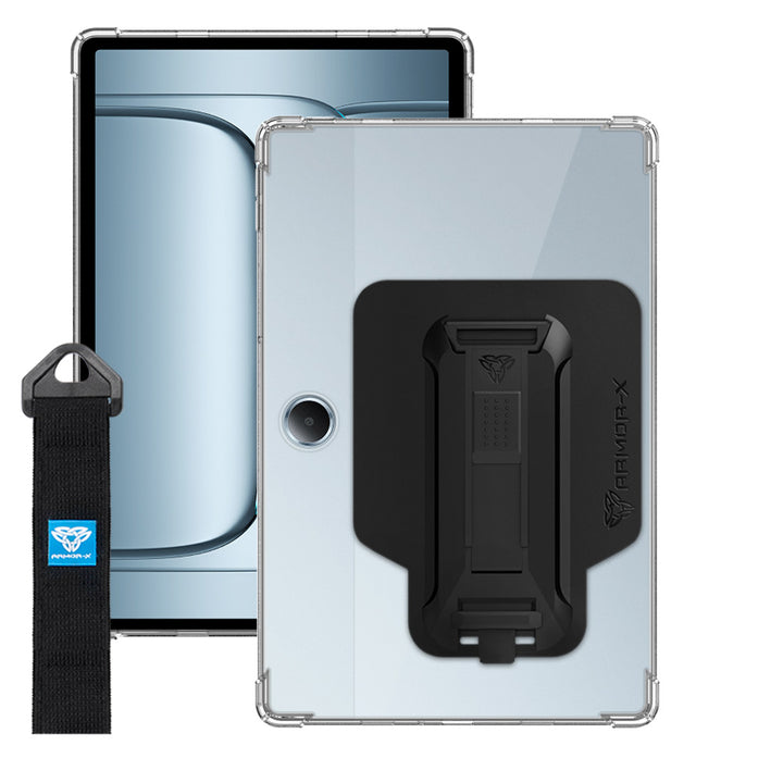 ARMOR-X OnePlus Pad Lite shockproof case, impact protection cover with hand strap and kick stand. One-handed design for your workplace.