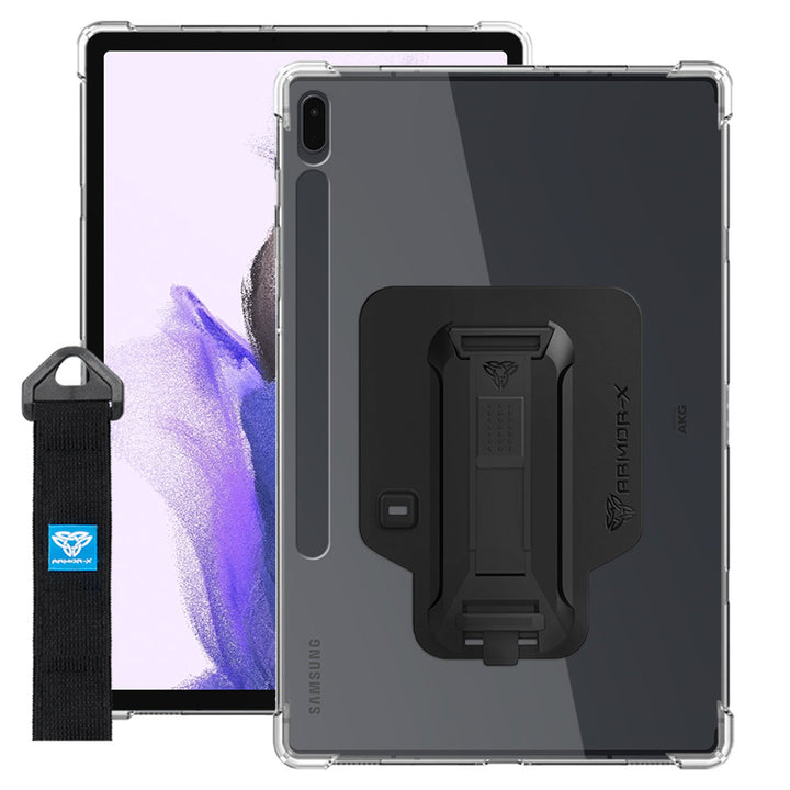 ZXS-SS-S7P | Samsung Galaxy Tab S7 FE SM-T730 / T733 / T736B / T735NZ | 4 corner protection case w/ hand strap kick stand & X-mount