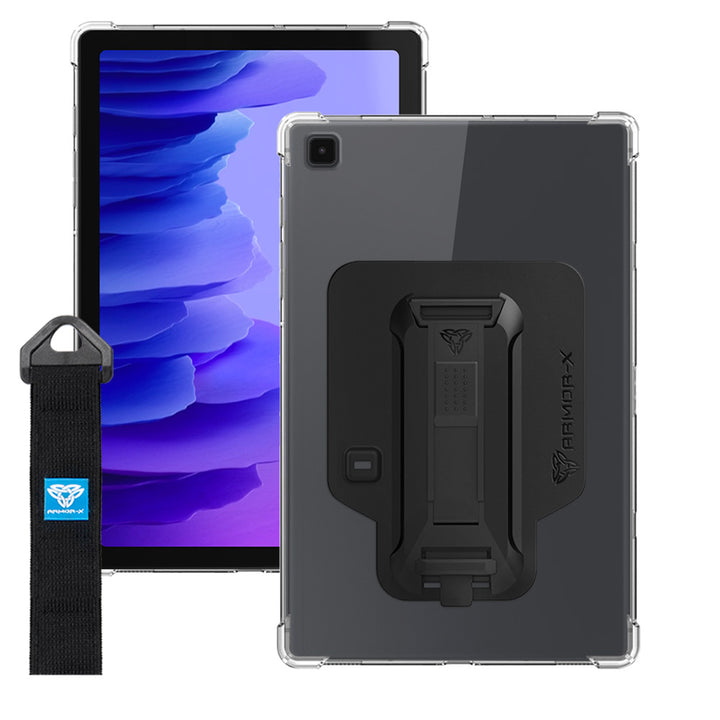 ZXS-SS-T500 | Samsung Galaxy Tab A7 10.4 SM-T500 / T505 / T507 | 4 corner protection case w/ hand strap kick stand & X-mount