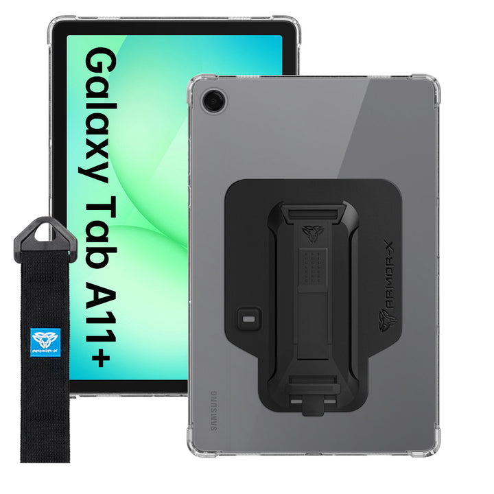 ZXS-SS-X230 | Samsung Galaxy Tab A11+ A11 Plus ( 11" ) SM-X230 / SM-X235 / SM-X236 | 4 corner protection case w/ hand strap kick stand & X-mount
