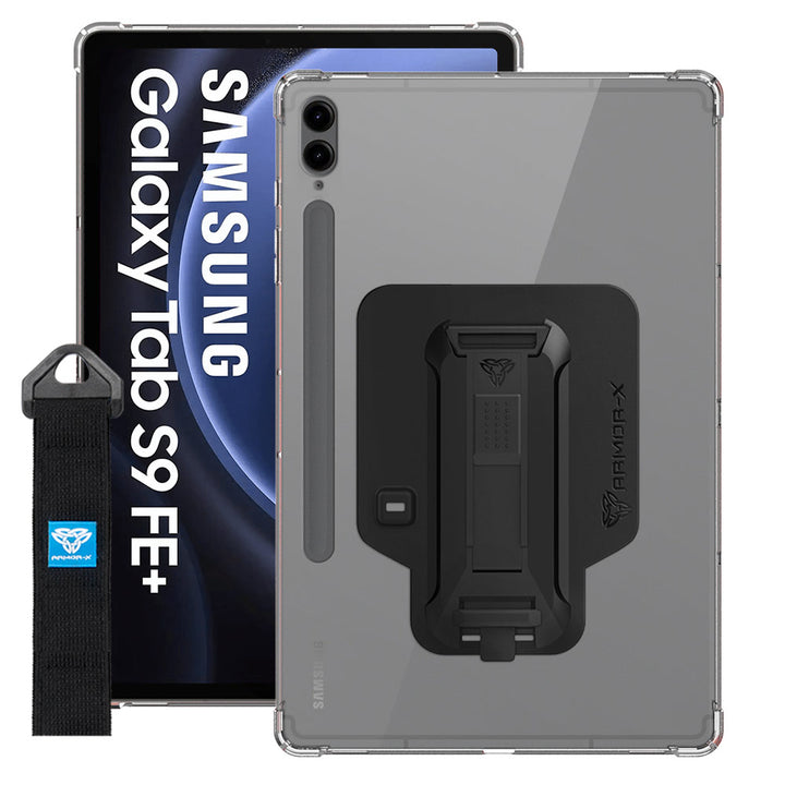 ZXS-SS-X610 | Samsung Galaxy Tab S9 FE+ S9 FE Plus SM-X610 X616 X618 | 4 corner protection case w/ hand strap kick stand & X-mount