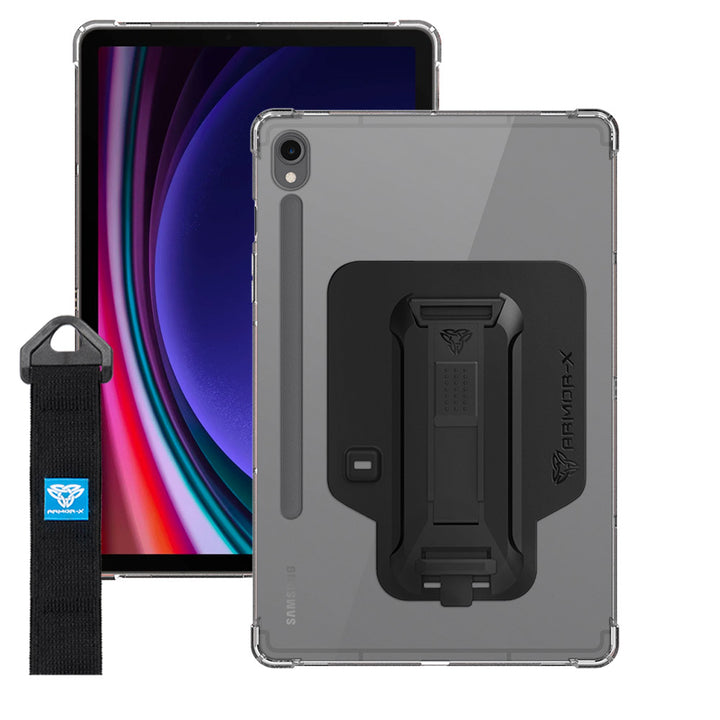 ZXS-SS-X710 | Samsung Galaxy Tab S9 SM-X710 / X716 / X718 | 4 corner protection case w/ hand strap kick stand & X-mount