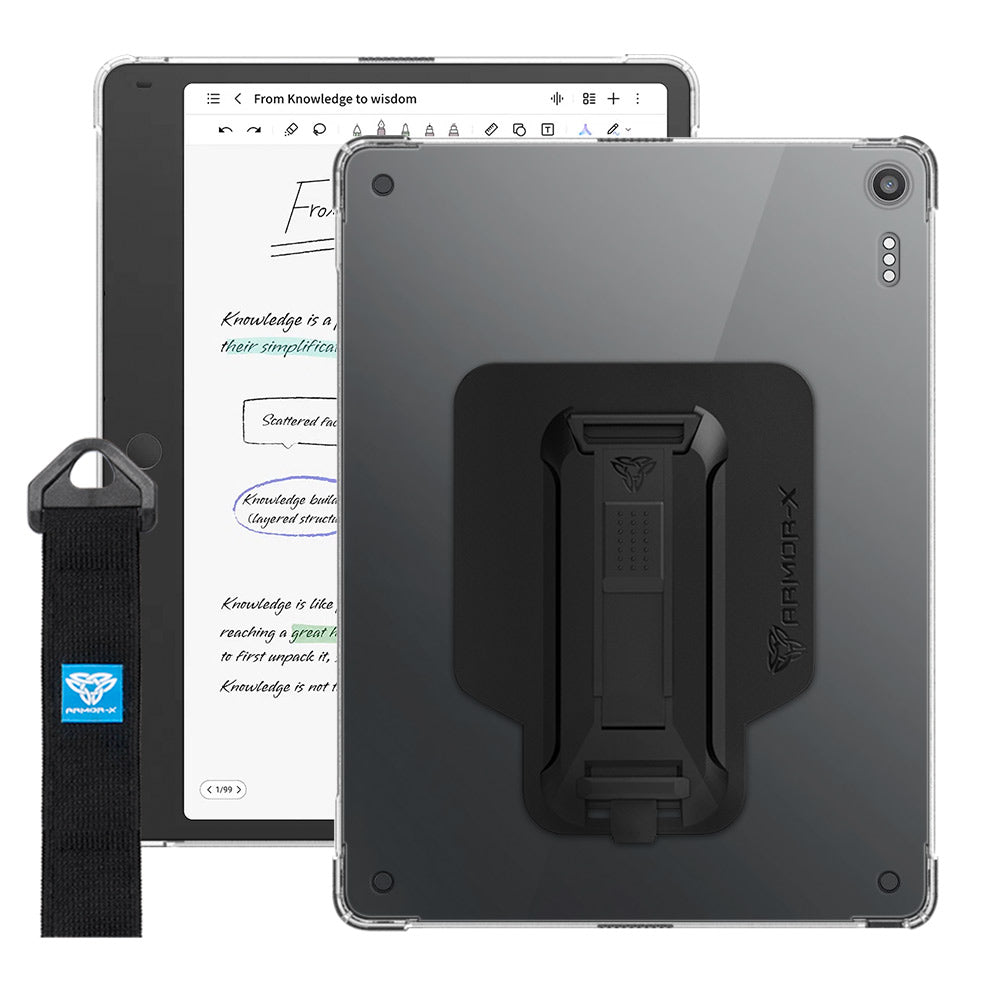 ARMOR-X TCL Note A1 NxtPaper (11.5") shockproof case, impact protection cover with hand strap and kick stand. One-handed design for your workplace.