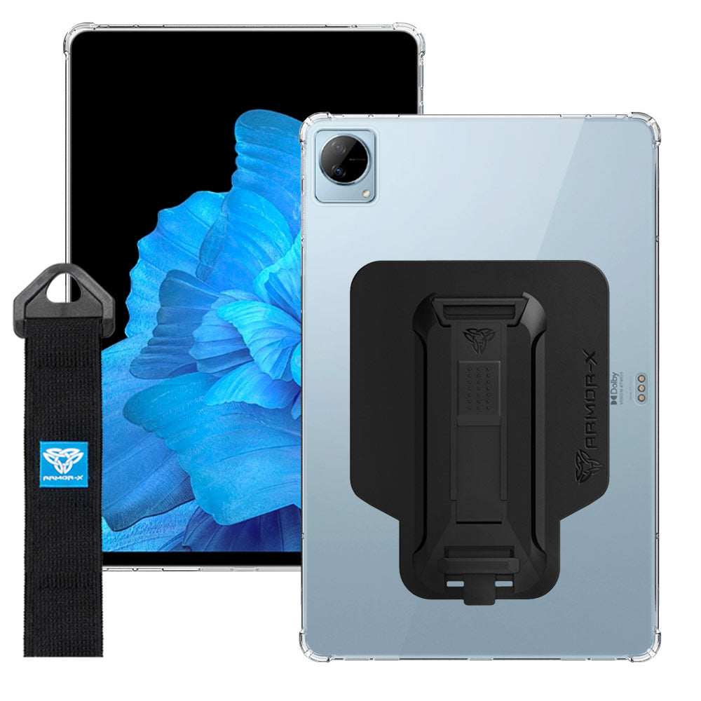 ARMOR-X VIVO Pad shockproof case, impact protection cover with hand strap and kick stand. One-handed design for your workplace.