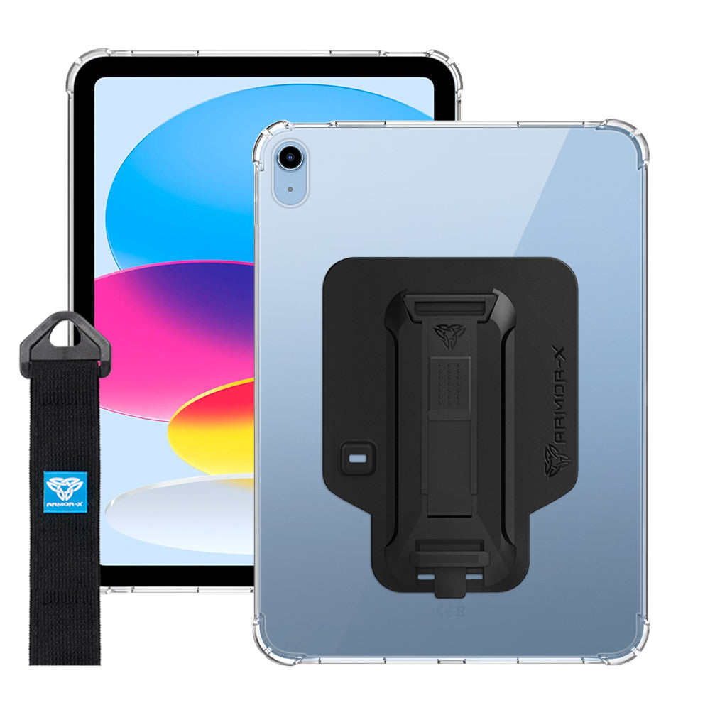 ZXS-iPad-N5CL | iPad 11-Inch (11th Gen / A16) | 4 corner protection case w/ hand strap kick stand & X-mount