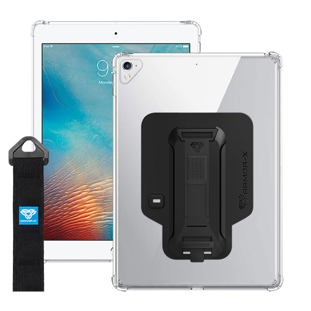 ZXS-iPad-PR1CL | iPad air 1 | 4 corner protection case w/ hand strap kick stand & X-mount