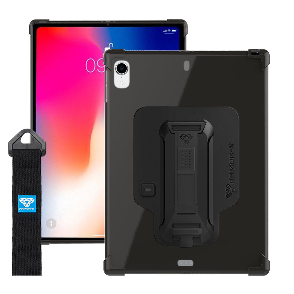 ZXS-iPad-PR4 | iPad Pro 11 2018 | 4 corner protection case w/ hand strap kick stand & X-mount
