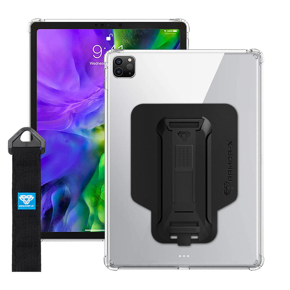 ZXS-iPad-PR6CL | iPad Pro 11 ( 2nd / 3rd / 4th Gen. ) 2020 / 2021 / 2022 | 4 corner protection case w/ hand strap kick stand & X-mount