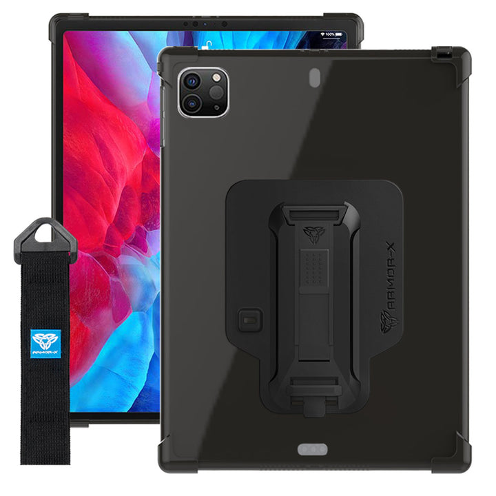 ZXS-iPad-PR7 | iPad Pro 12.9 ( 4th / 5th / 6th Gen. ) 2020 / 2021 / 2022 | 4 corner protection case w/ hand strap kick stand & X-mount