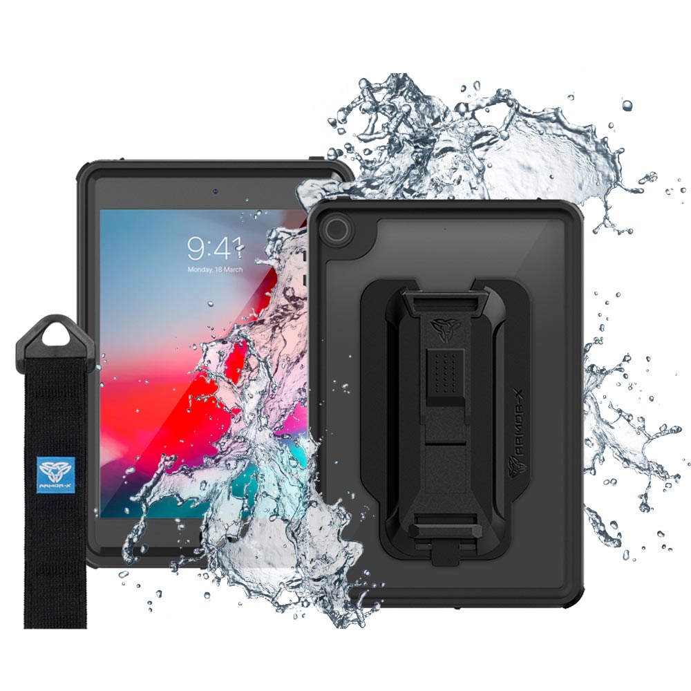 MXS-iPad-M5 | iPad mini 5 | IP68 Waterproof, Shock & Dust Proof Case With Handstrap & Kickstand & X-Mount