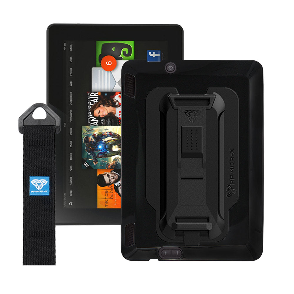 PXS-AZ01 | Amazon Kindle Fire HDX | Shockproof Case w/ Kickstand & hand strap & X-Mount