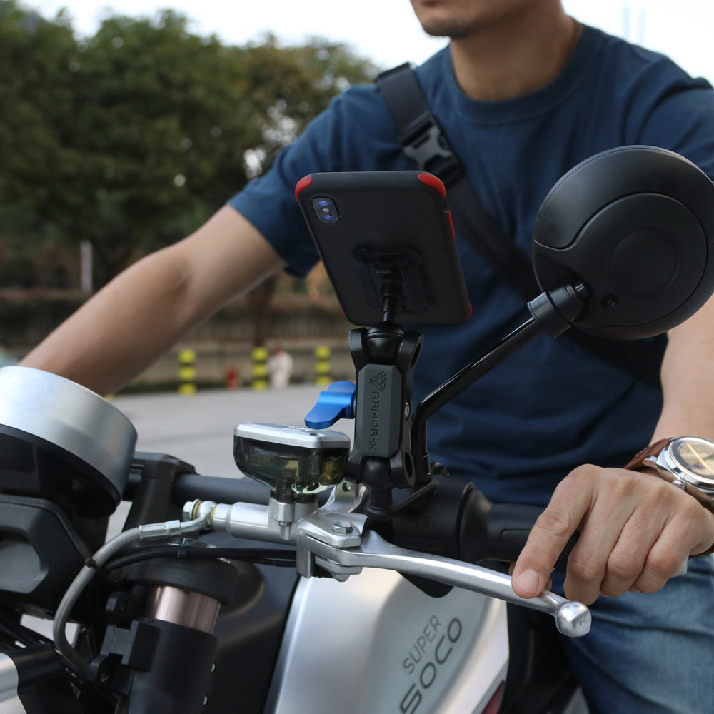 Armor X ONE-LOCK Motorcycle Mirror Mount TYPE-K for phone