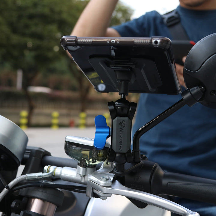 X-P20T | Heavy-Duty Motorcycle Mirror or Pinchbolt Mount | ONE-LOCK for Tablet