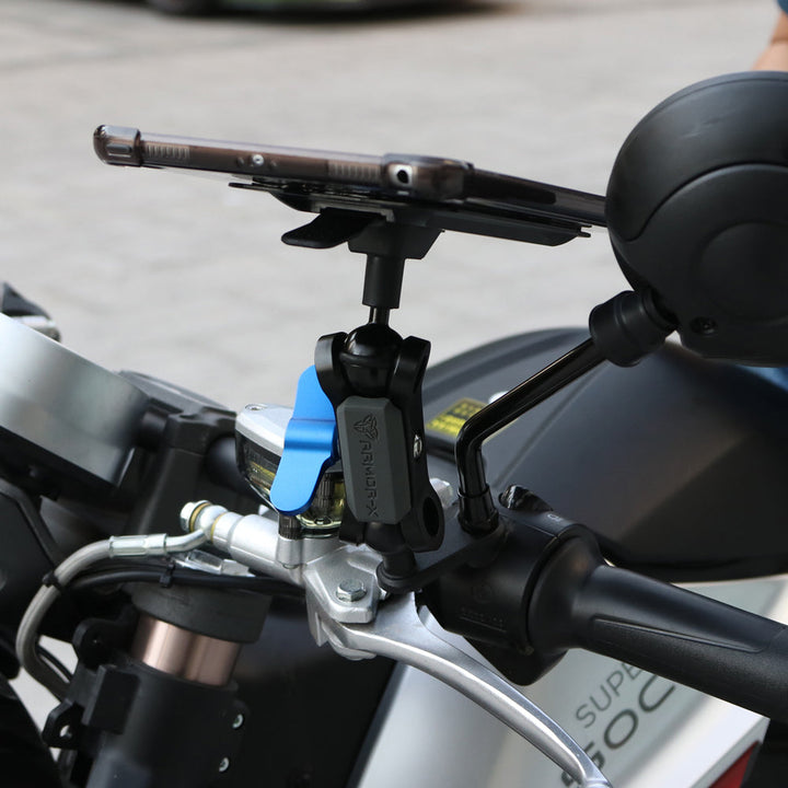 X-P20T | Heavy-Duty Motorcycle Mirror or Pinchbolt Mount | ONE-LOCK for Tablet