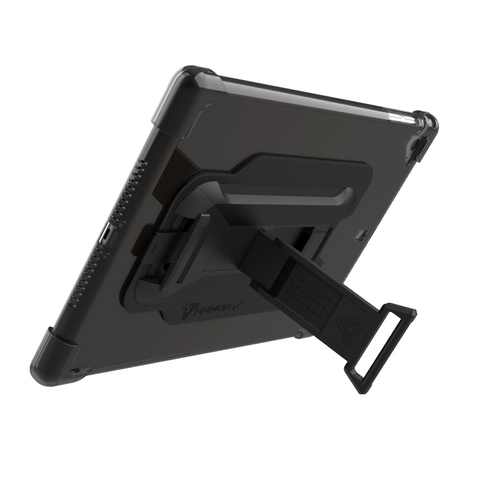 ZXS-iPad-PR5 | iPad Pro 12.9 ( 3rd Gen. ) 2018 | 4 corner protection case w/ hand strap kick stand & X-mount
