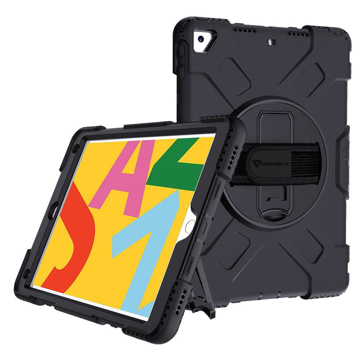 KKN-iPad-N3 | IPAD 10.2 (7TH & 8TH GEN.) 2019 / 2020 | Ultra 3 layers shockproof rugged case with hand strap and kick-stand