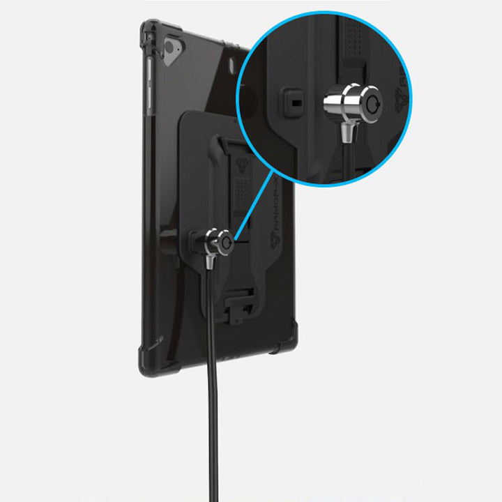 ARMOR-X Security Lock for Tablet. Extremely durable & Cut-resistant galvanized steel cable.