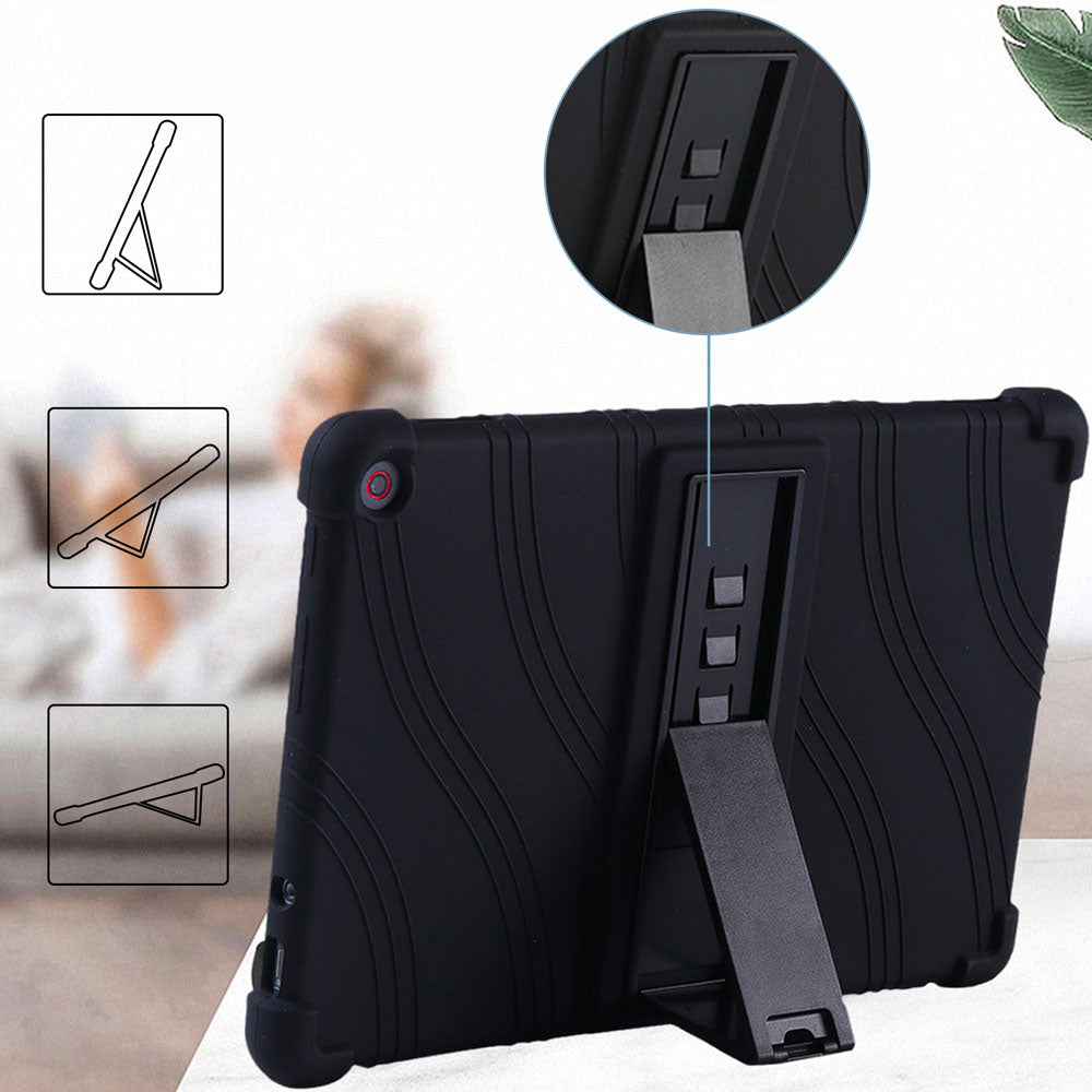 ARMOR-X Lenovo 10e Chromebook Tablet Soft silicone shockproof protective case. Built-in adjustable kickstand convenient for providing different viewing angles when watching videos, texting, gaming or learning etc.