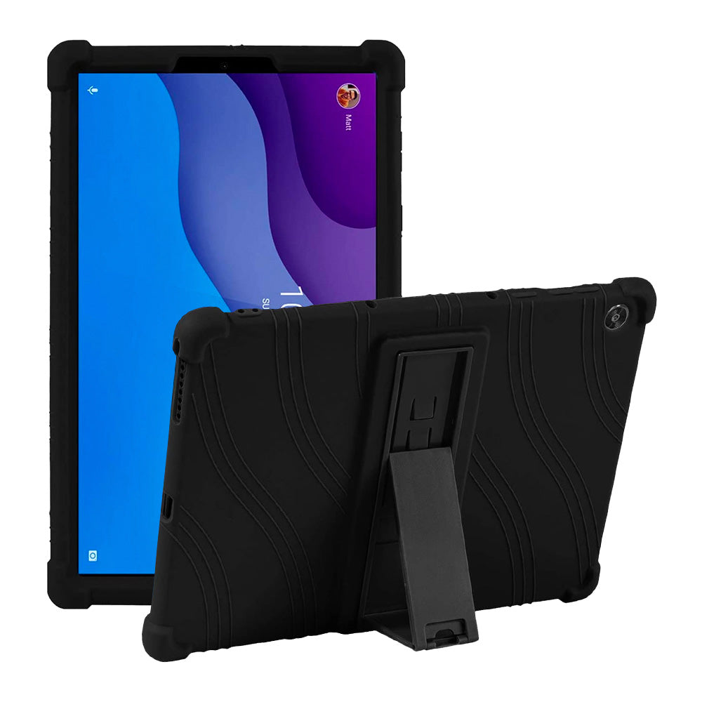 ARMOR-X Lenovo Tab M10 HD (2nd Gen) TB-X306F Soft silicone shockproof protective case with kick-stand.