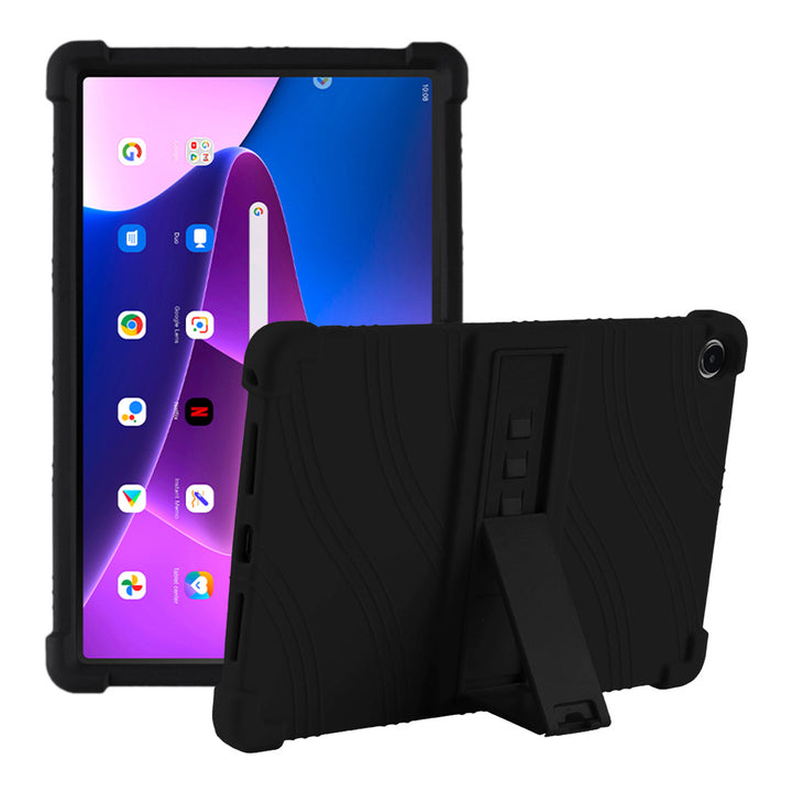 ARMOR-X Lenovo Tab M10 Plus 10.6 ( Gen3 ) TB125FU Soft silicone shockproof protective case with kick-stand.