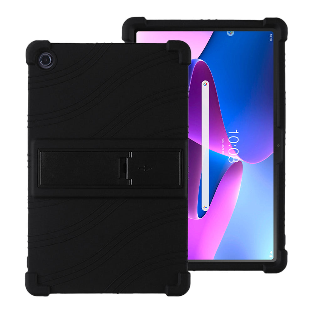 ARMOR-X Lenovo Tab M10 Plus 10.6 ( Gen3 ) TB125FU Soft silicone shockproof protective case with kick-stand.