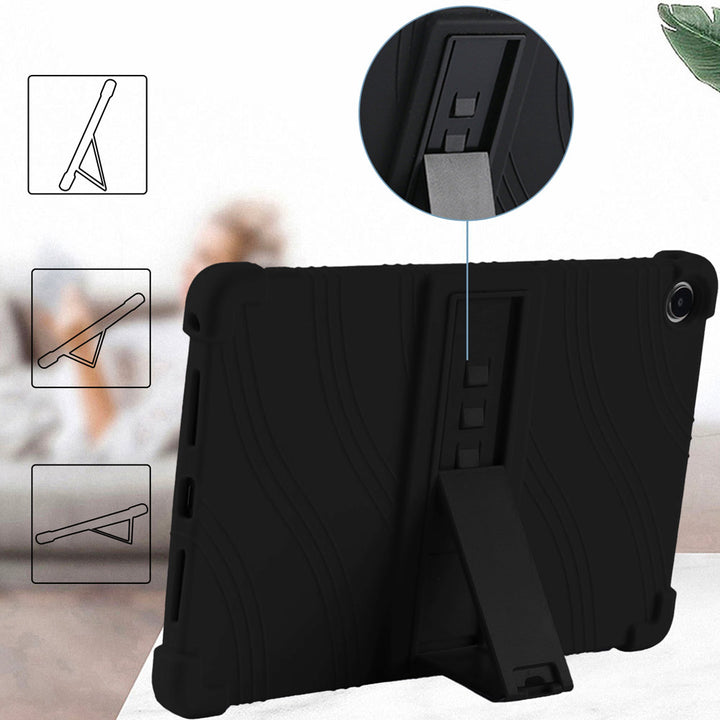 ARMOR-X Lenovo Tab M10 Plus 10.6 ( Gen3 ) TB125FU Soft silicone shockproof protective case. Built-in adjustable kickstand convenient for providing different viewing angles when watching videos, texting, gaming or learning etc.