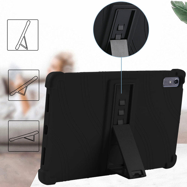 ARMOR-X Lenovo Tab P11 Pro Gen 2 TB132FU Soft silicone shockproof protective case. Built-in adjustable kickstand convenient for providing different viewing angles when watching videos, texting, gaming or learning etc.