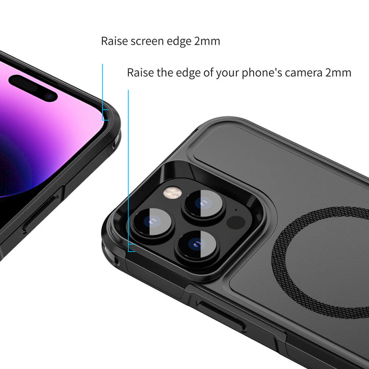 ARMOR-X APPLE iPhone 14 Pro Max military grade protective case & magnetic case. Raised edge to protect the screen and camera.