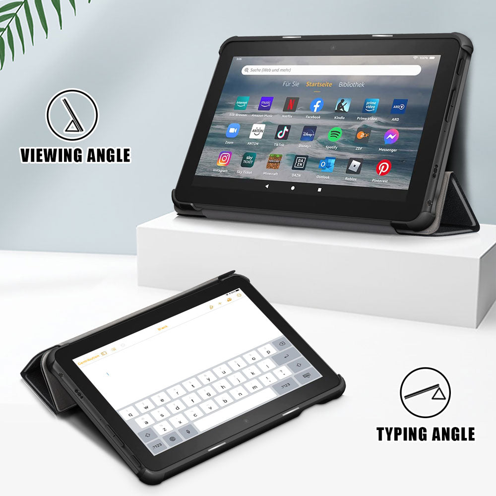 ARMOR-X Amazon Fire 7 2022 Smart Tri-Fold Stand Magnetic PU Cover.