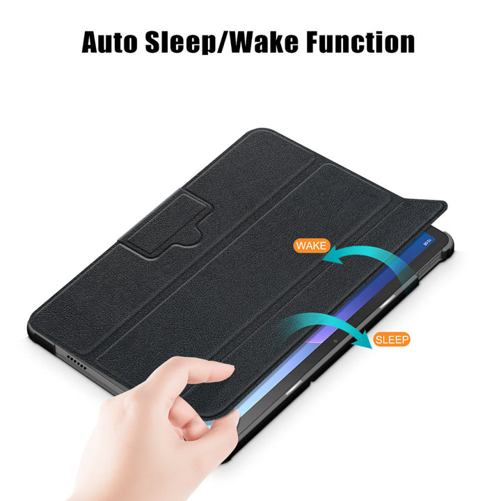 ARMOR-X Lenovo Tab M10 Plus 10.6 ( Gen3 ) TB125FU Smart Tri-Fold Stand Magnetic PU Cover. Auto sleep / wake function.