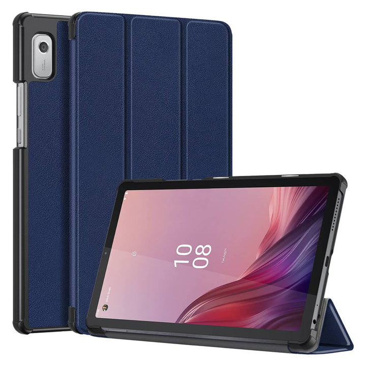 ARMOR-X Lenovo Tab M9 TB310 shockproof case, impact protection cover. Smart Tri-Fold Stand Magnetic PU Cover. Hand free typing, drawing, video watching.