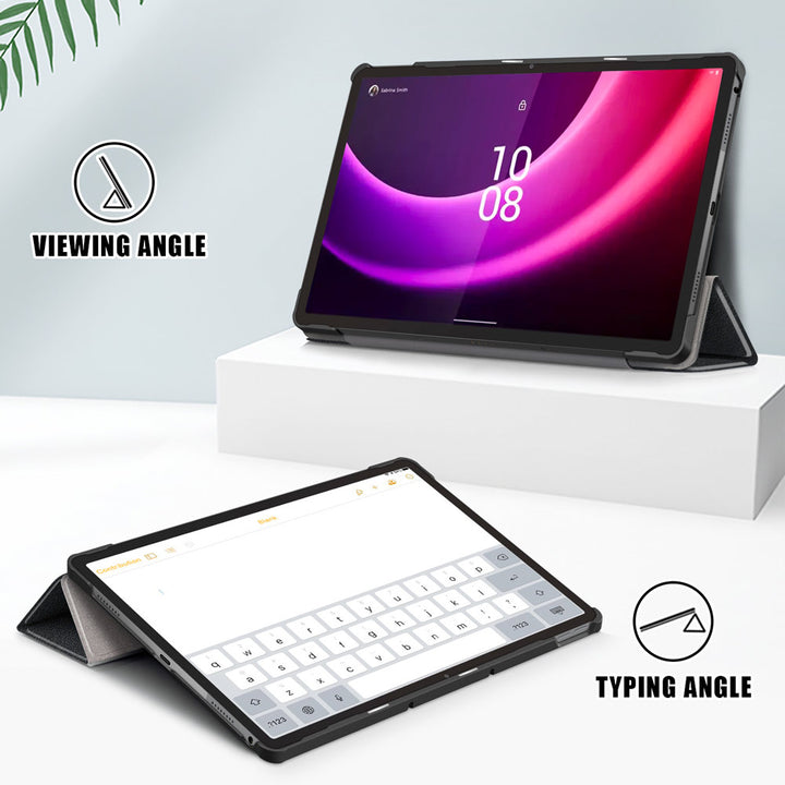 ARMOR-X Lenovo Tab P11 Gen 2 TB350 Smart Tri-Fold Stand Magnetic PU Cover, providing for viewing and typing angle.