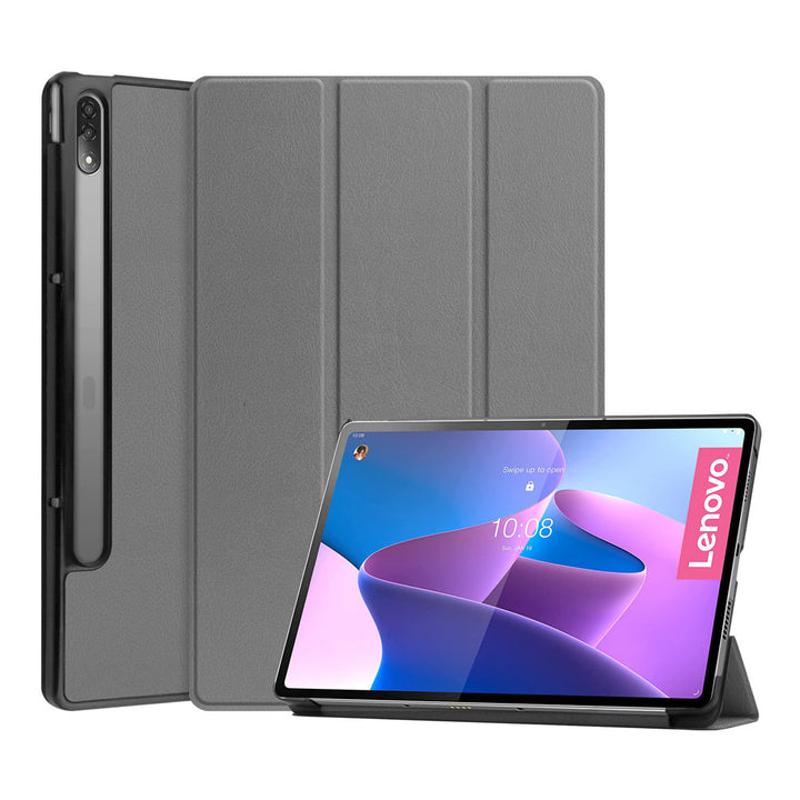ARMOR-X Lenovo Tab P12 Pro TB-Q706F shockproof case, impact protection cover. Smart Tri-Fold Stand Magnetic PU Cover. Hand free typing, drawing, video watching.