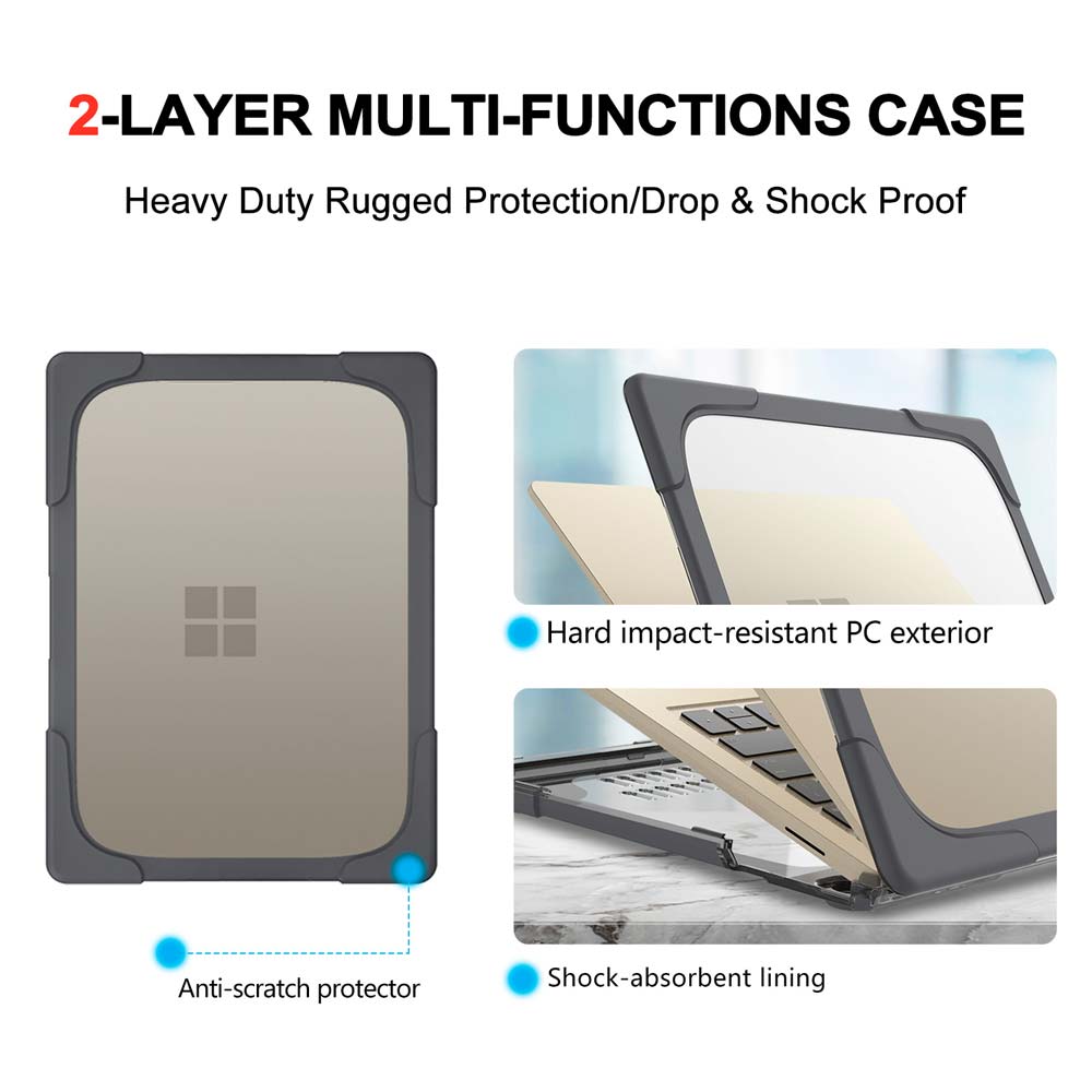 ARMOR-X Microsoft Laptop 13.5" 1868 / 1951 shock proof cases. Heavy Duty Slim Hard Shell Dual Layer Protective Cover.
