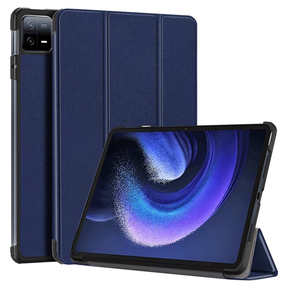 ARMOR-X Xiaomi Pad 6 / 6 Pro shockproof case, impact protection cover. Smart Tri-Fold Stand Magnetic PU Cover. Hand free typing, drawing, video watching.