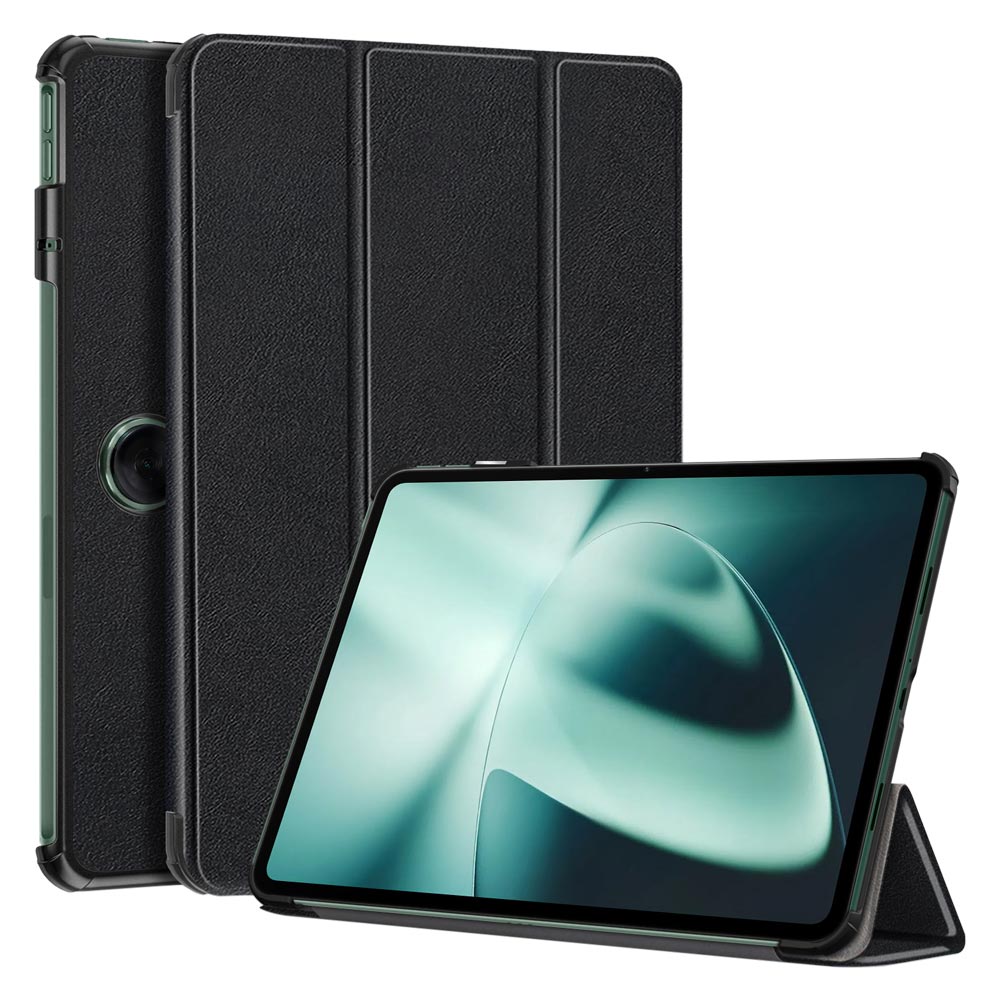 ARMOR-X OnePlus Pad shockproof case, impact protection cover. Smart Tri-Fold Stand Magnetic PU Cover. Hand free typing, drawing, video watching.