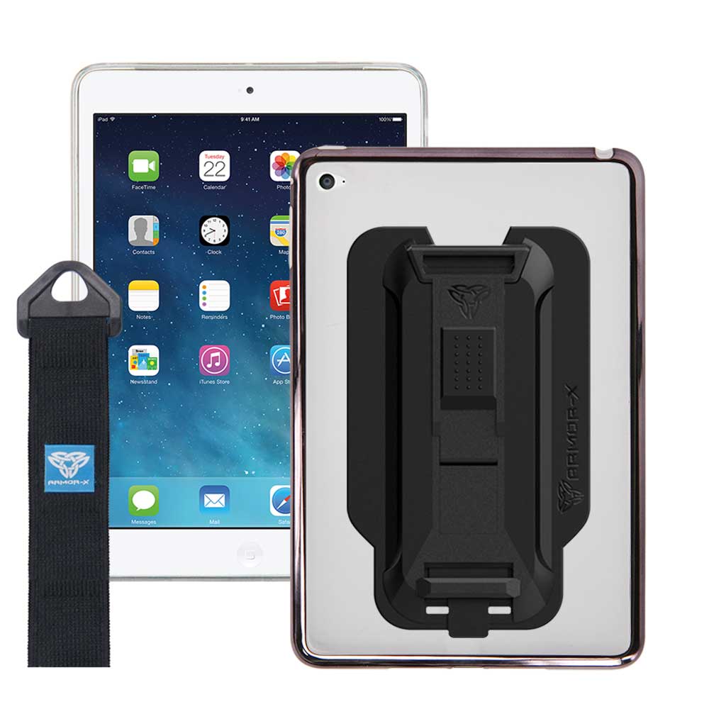 ARMOR-X Apple iPad mini 4 protective case with handstrap. Excellent protection with TPU shock absorption housing.