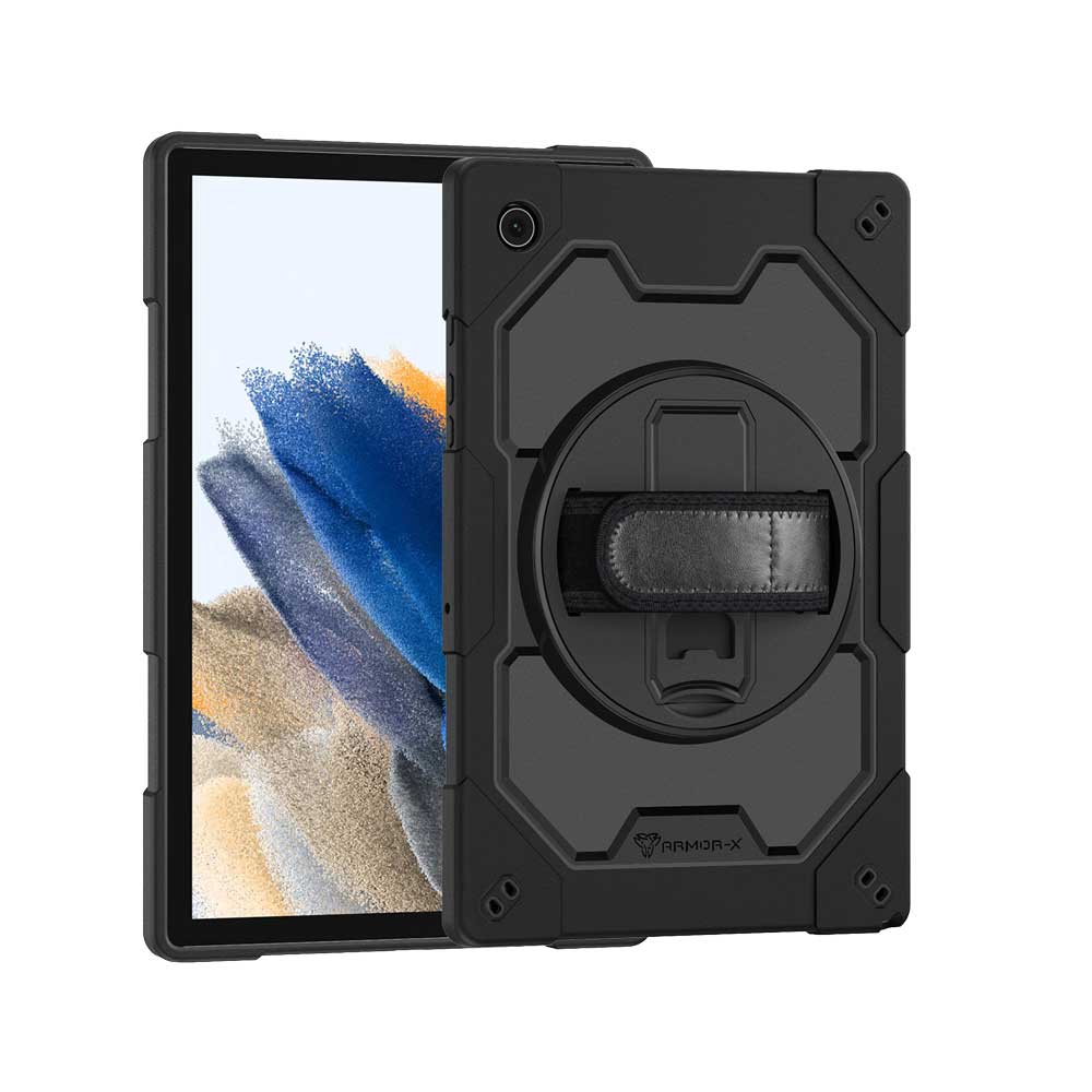 ARMOR-X  Samsung Galaxy Tab A8 SM-X200 / X205 2 layers heavy duty rugged case. One-handed design for your workplace.