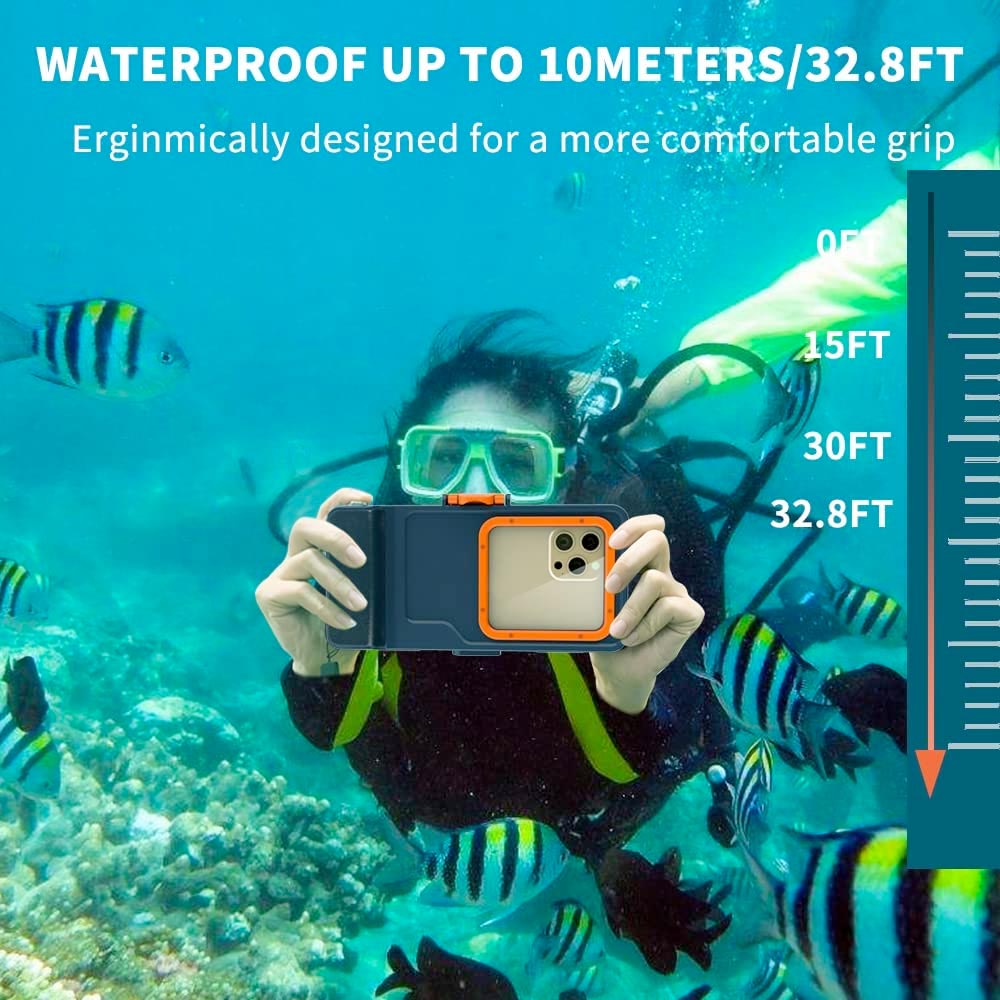 IPX8 Waterproof case with fully submergible to 10 meter for 30 min