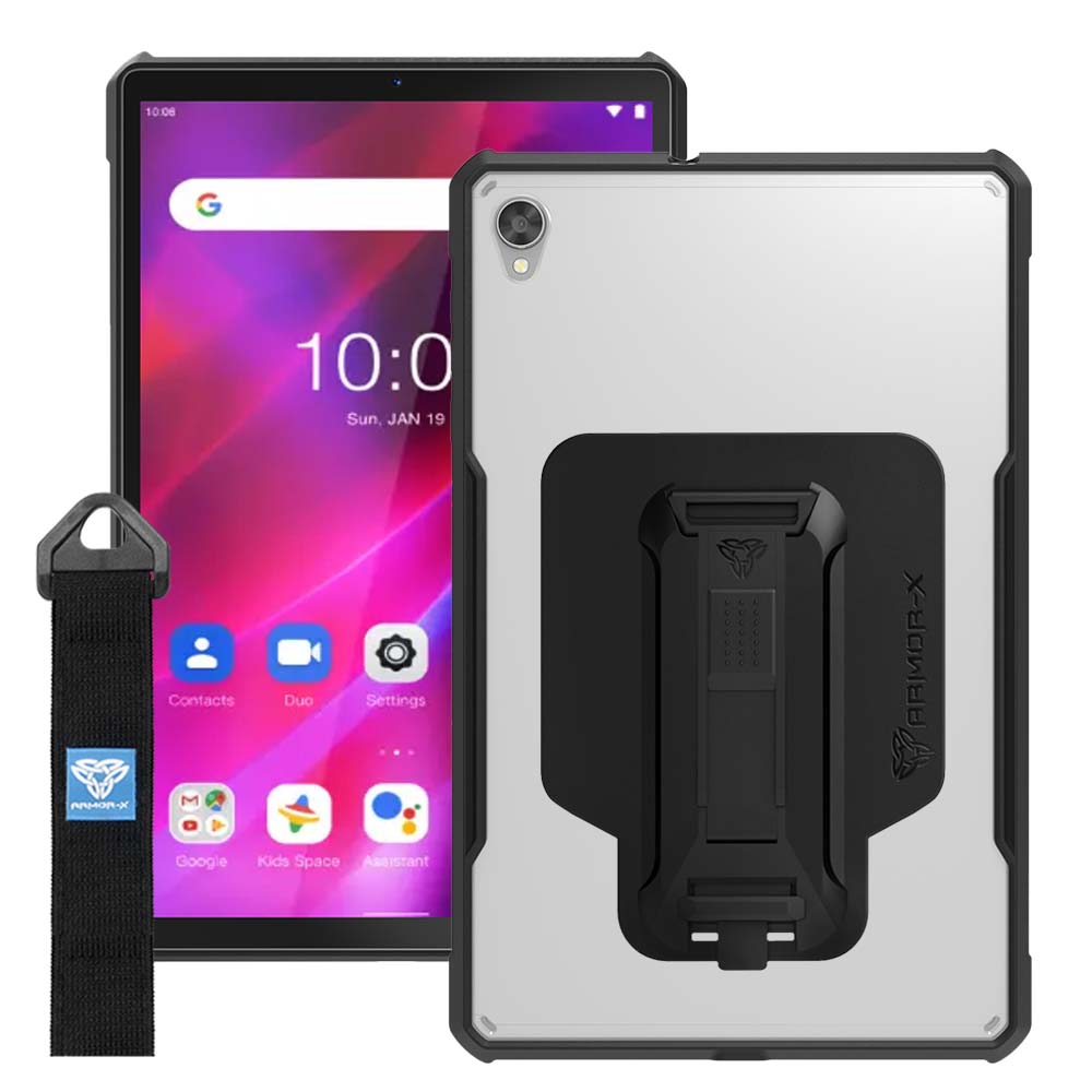 DXS-LN-K10 | Lenovo Tab K10 ( TB-X6C6F/X/L TB-X6C6NBF/X/L ) | Ultra slim 4 corner Anti-impact tablet case with hand strap kick-stand & X-Mount