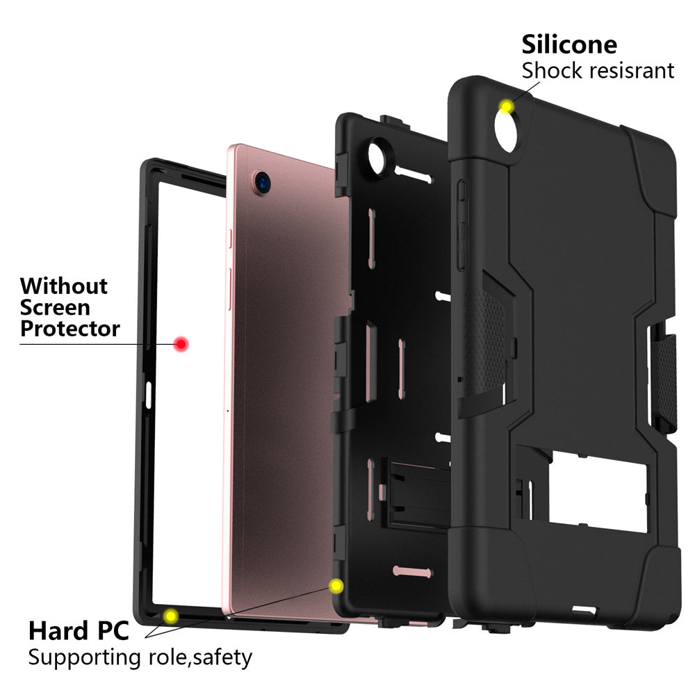 ARMOR-X Samsung Galaxy Tab A8 SM-X200 / X205 shockproof case, impact protection cover with kick stand. Ultra 3 layers impact resistant design.