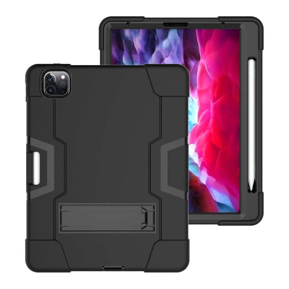 ARMOR-X iPad Pro 12.9 ( 3rd / 4th Gen. ) 2018 / 2020 shockproof case, impact protection cover with kick stand. Rugged case with kick stand. 